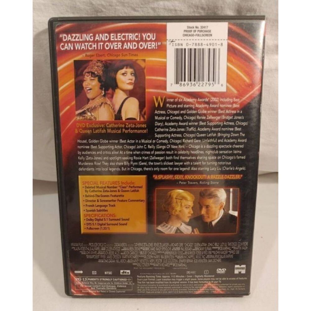 Chicago (DVD, Full Screen, 2003) - Picture 3 of 3